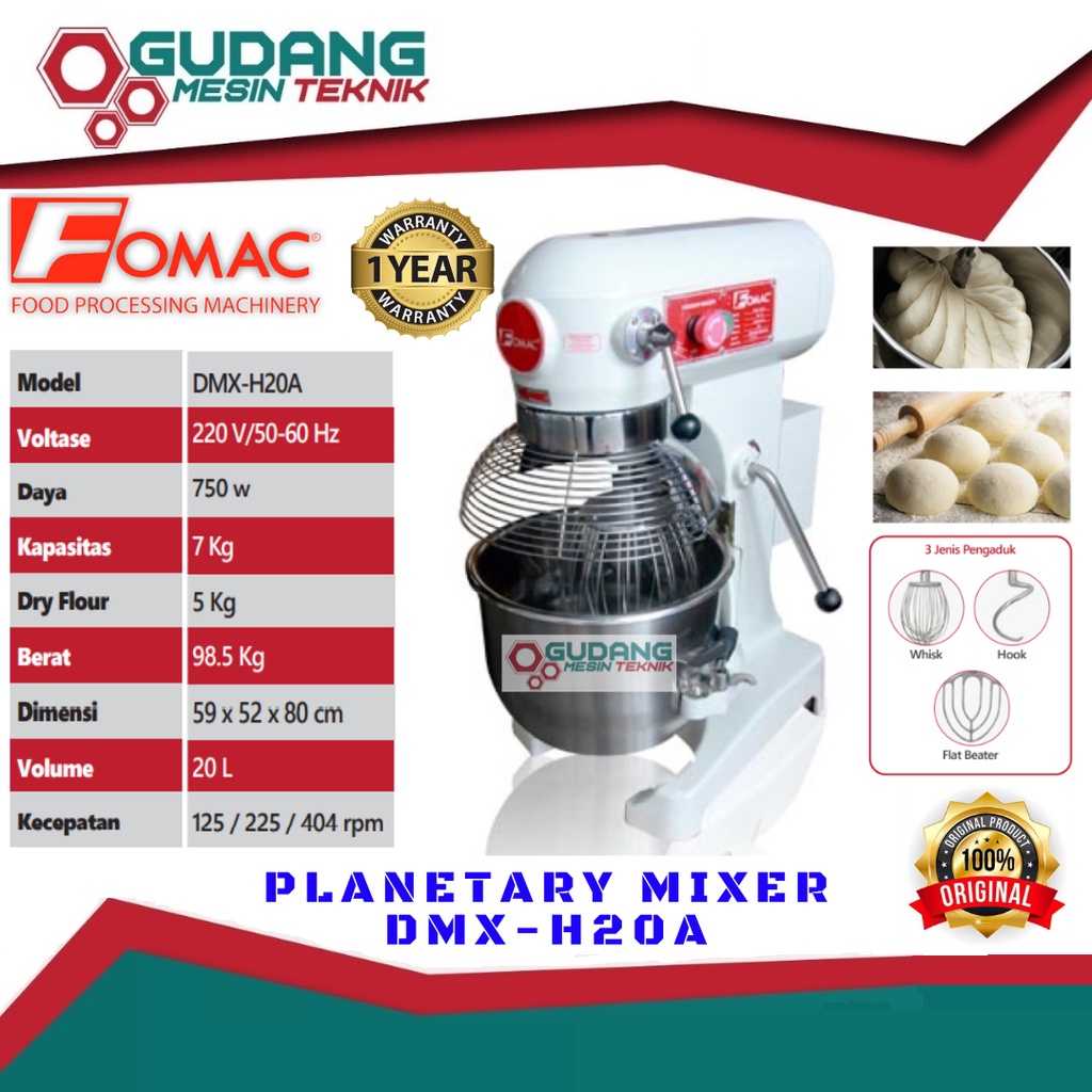 Jual Fomac Dmx H A Planetary Dough Mixer Mesin Pengaduk Adonan