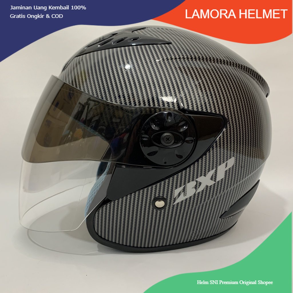 Jual Helm Vision 2 Carbon Glossy Kaca Iridium Silver Pelangi Helm