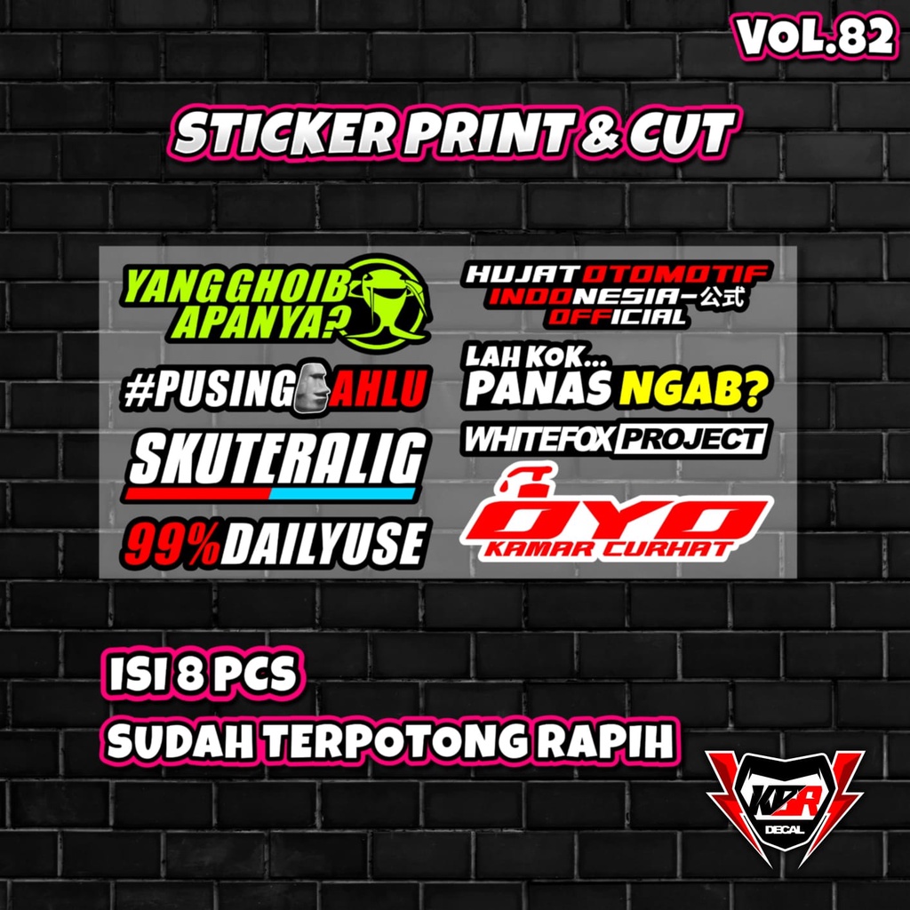 Jual Stiker Racing Pack Print Cut Viral Vol 80 Terbaru Stiker Motor ...