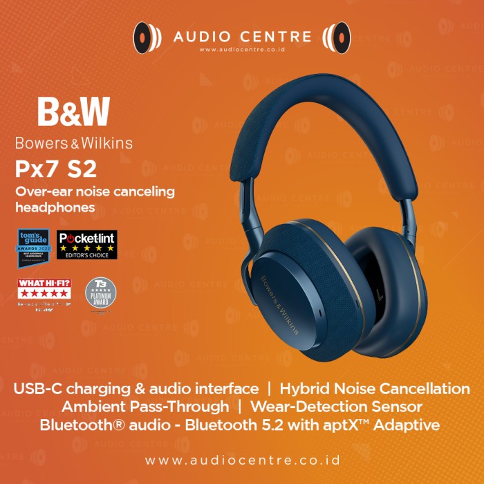 Jual Bowers & Wilkins B&W PX7 S2 Wireless OverEar Headphones Shopee