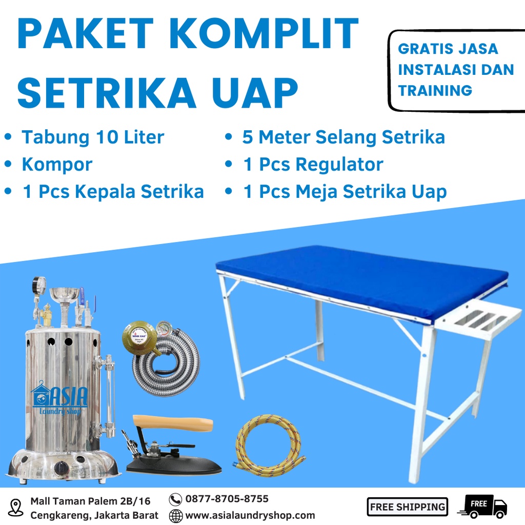 Jual Paket Komplit Setrika Uap Liter Dapat Meja Setrika Uap Cocok Untuk Usaha Laundry Kecil