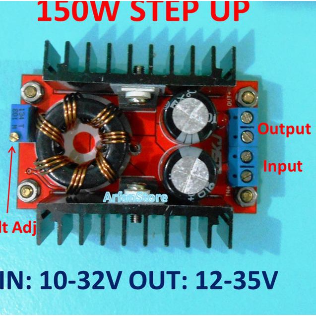 Jual Driver LED 20W 30W 50W 100W DC Step Up Boost Converter 10A CV 150W ...
