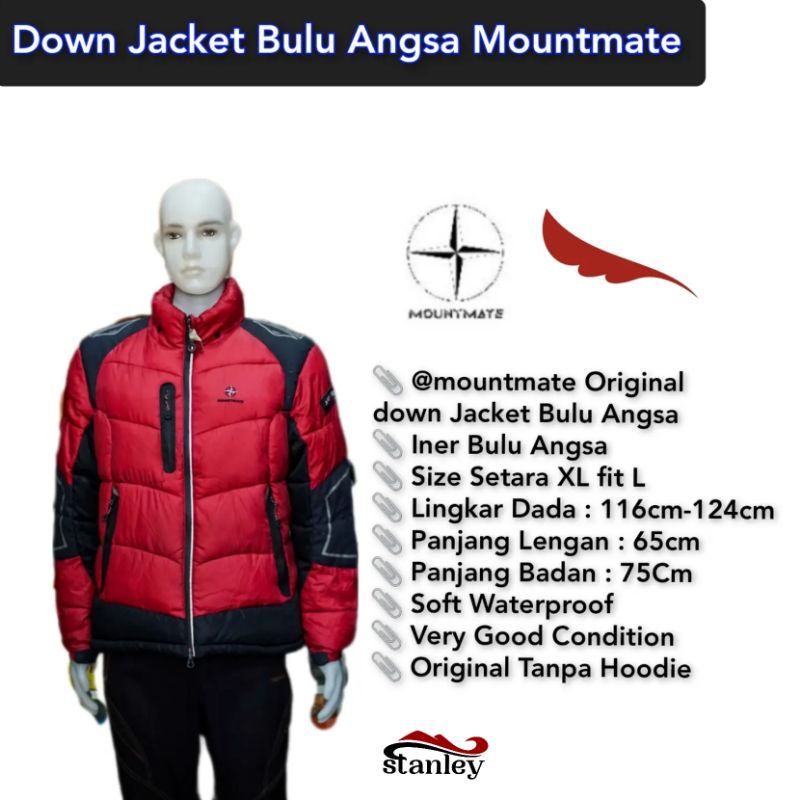 Jual mountmate Original down Jacket Bulu Angsa Merah/Hitam | Shopee ...