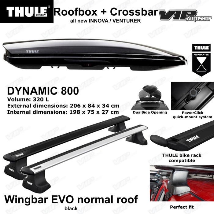 Roof box THULE original DYNAMIC 800 Crossbar INNOVA VENTURER 2026 2023