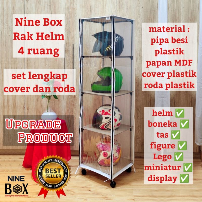 Jual Nine Box Rak Helm Ruang Lemari Transparant Rak Display