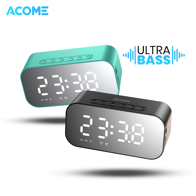 Jual Acome Speaker Bluetooth Jam Alarm Led Display Ultra Bass Garansi Resmi Tahun A