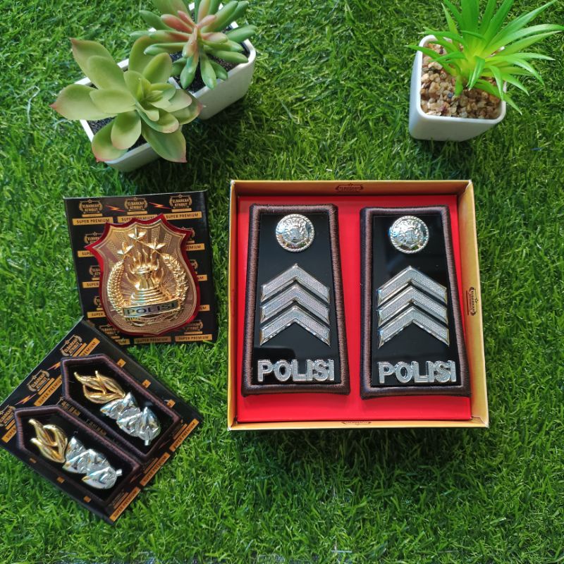 Jual Satu Paket Hemat Pangkat Pdh Brigadir Polisi Lis Coklat Bordirkewenanganmonogramatribut 