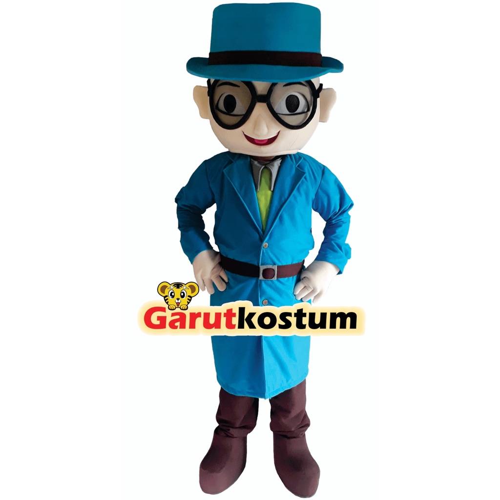 Jual kostum maskot badut upin topi detective setelan costume lucu ...