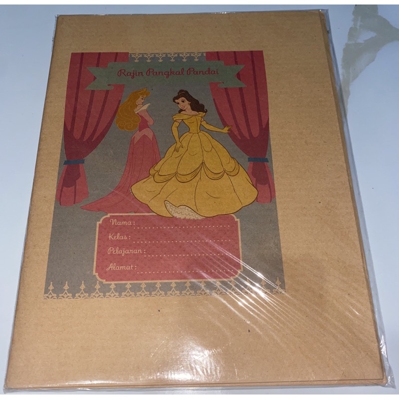 Jual Sampul Buku Tulis Kwarto Kertas Coklat Karakter Princess Ecer