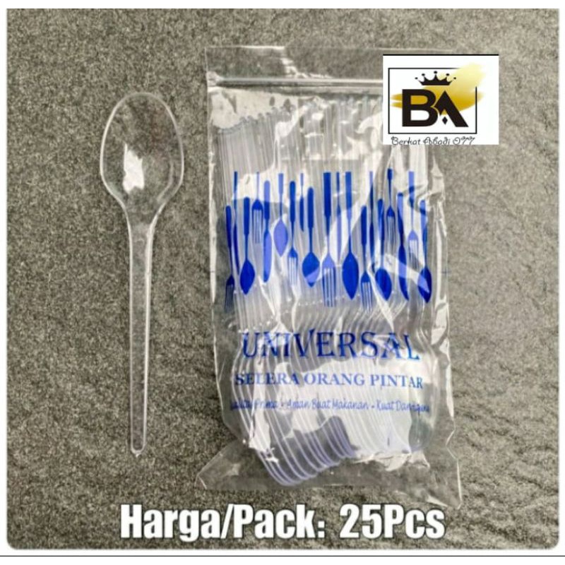 Jual Sendok Plastik Bening Makan Higienis Food Grade Isi 25 Pcs Premium