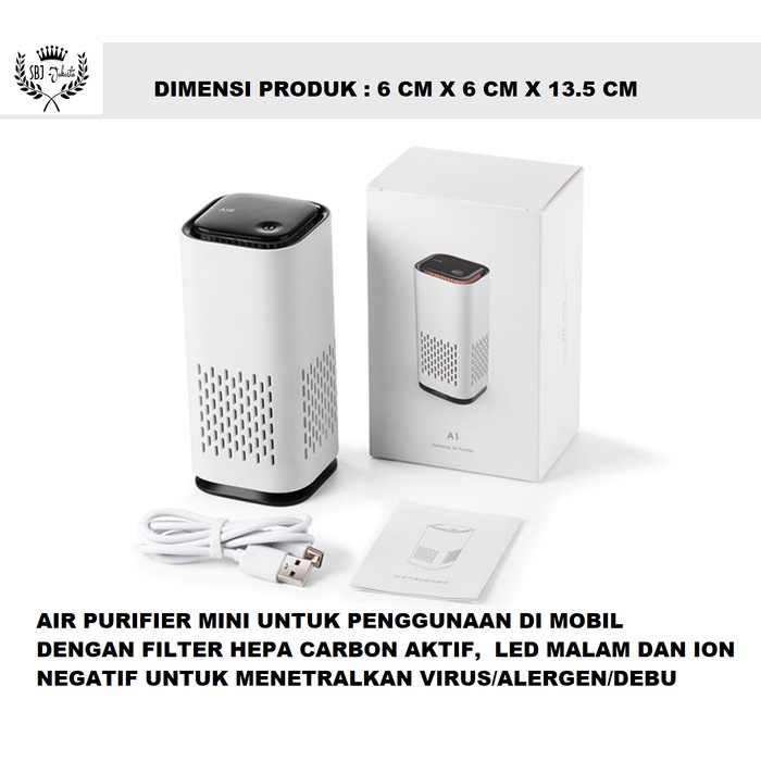 Jual Air Purifier Mobil HEPA Carbon Active dengan LED Saringan Udara