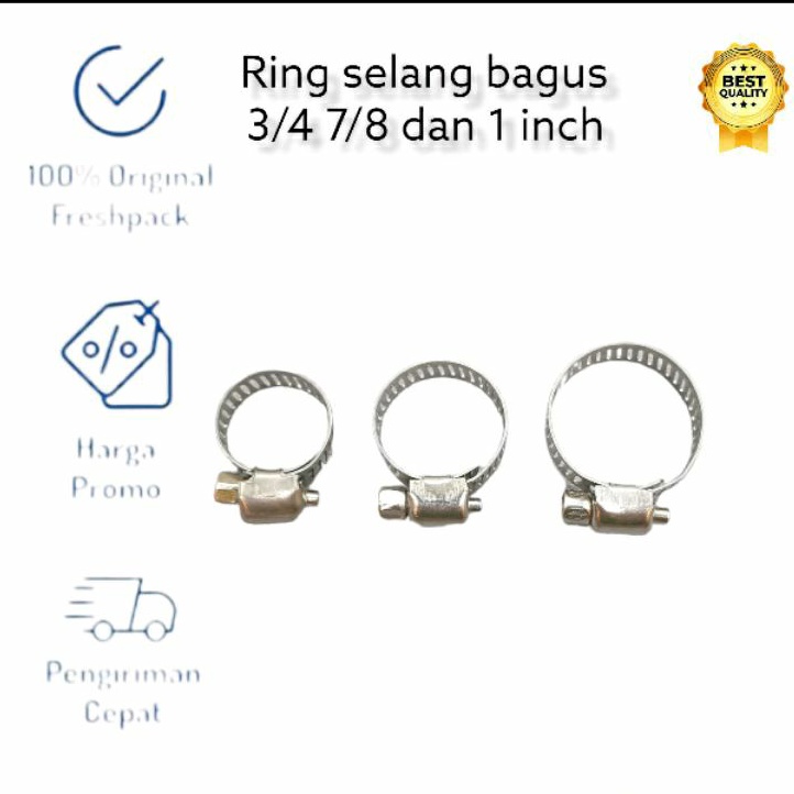 Jual Klem Selang Hose Clamp Stainless Ring Pengunci Selang Ukuran 3 4