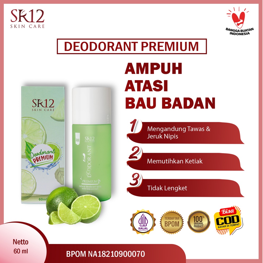 Jual Deodorant Spray Premium SR12 Solusi Bau Ketiak Deo Herbal Tawas