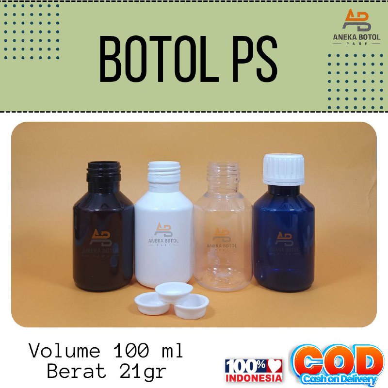 Jual Botol PS 100 ml Botol Madu Botol Obat Botol Obat Herbal Botol ...