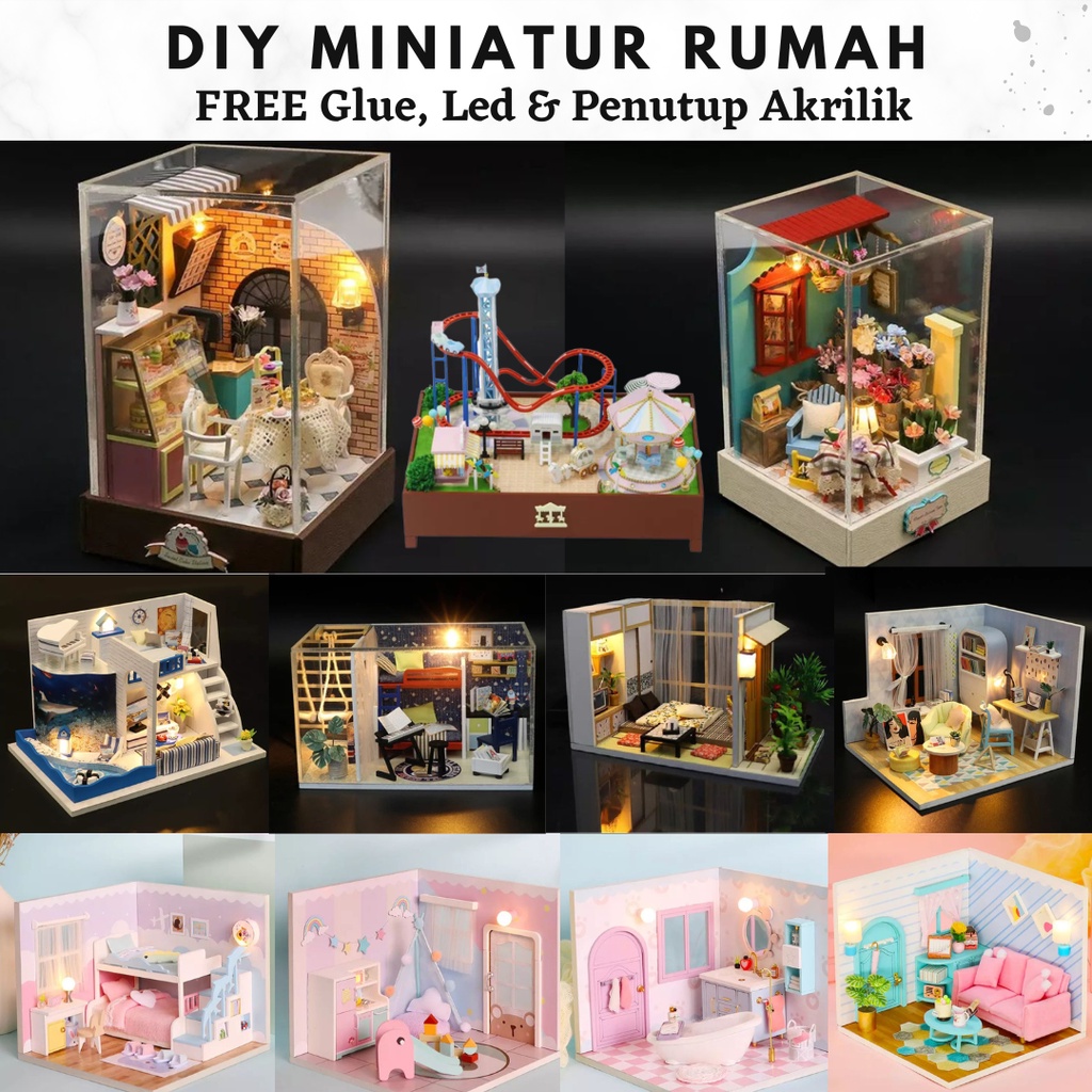 DIY Miniatur Rumah Mni DIY Miniature House Doll House Rumah Boneka Doll