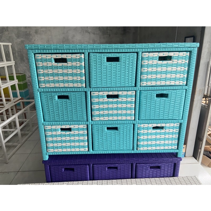 Jual Rak Lemari Laci 9 Rotan sintetis | Shopee Indonesia