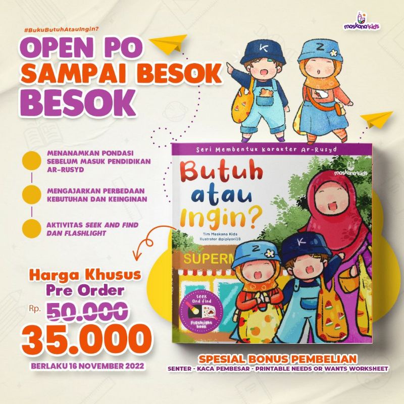 Jual Butuh Atau Ingin? Buku Anak Seri Membentuk Karakter Ar Rusyd ...