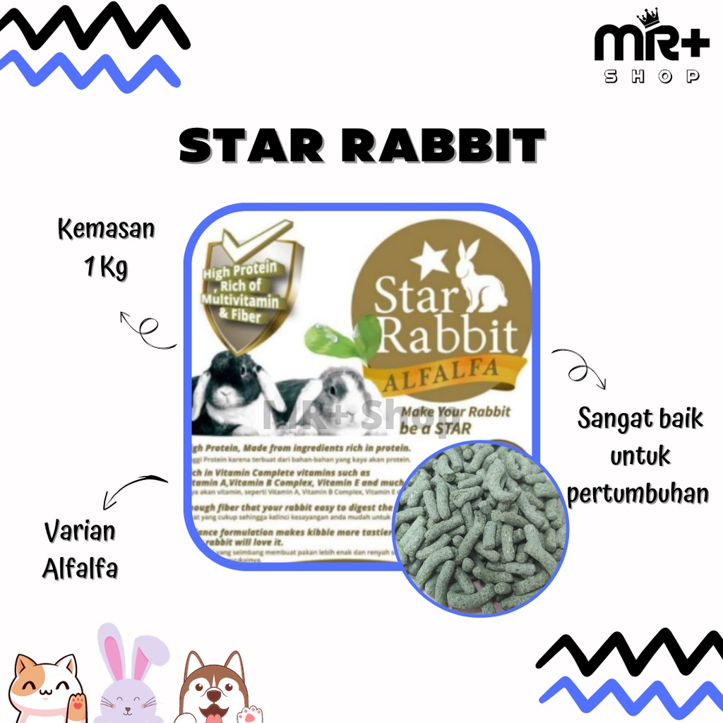 Jual STAR RABBIT ALFALFA 1KG MAKANAN KELINCI PREMIUM MURAH STAR ALFALFA ...