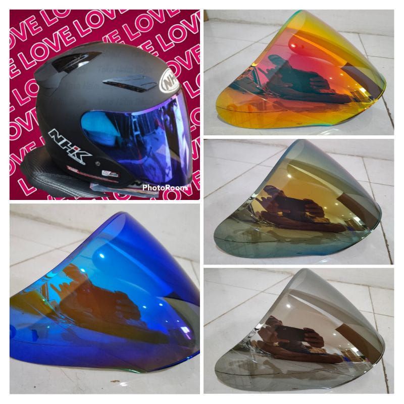 Jual Kaca Helm Nhk R Nhk R Kaca Helm Flat Visor Nhk R Iridium Blue Shopee Indonesia