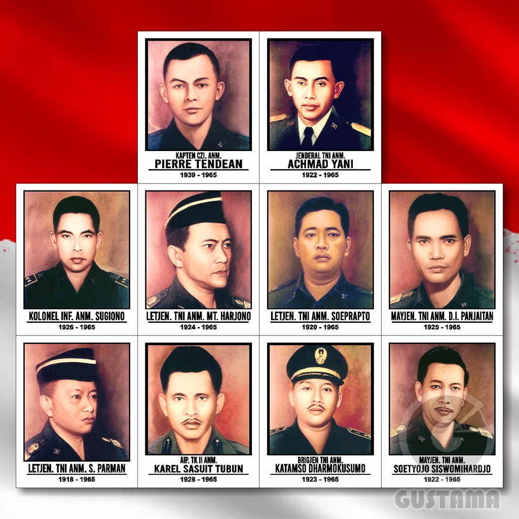 Jual Poster Pahlawan Revolusi Lengkap 20x25 cm ( isi 10 Lembar