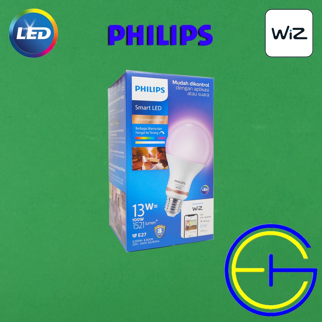 Jual LedBulb Wifi Tunable White + Color RGB 13W A67 Philips LED