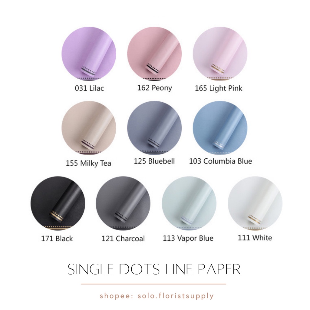 Jual [SW] WRAPPING PAPER SINGLE DOTS LINE POLKADOT CELLOPHANE MATTE ...