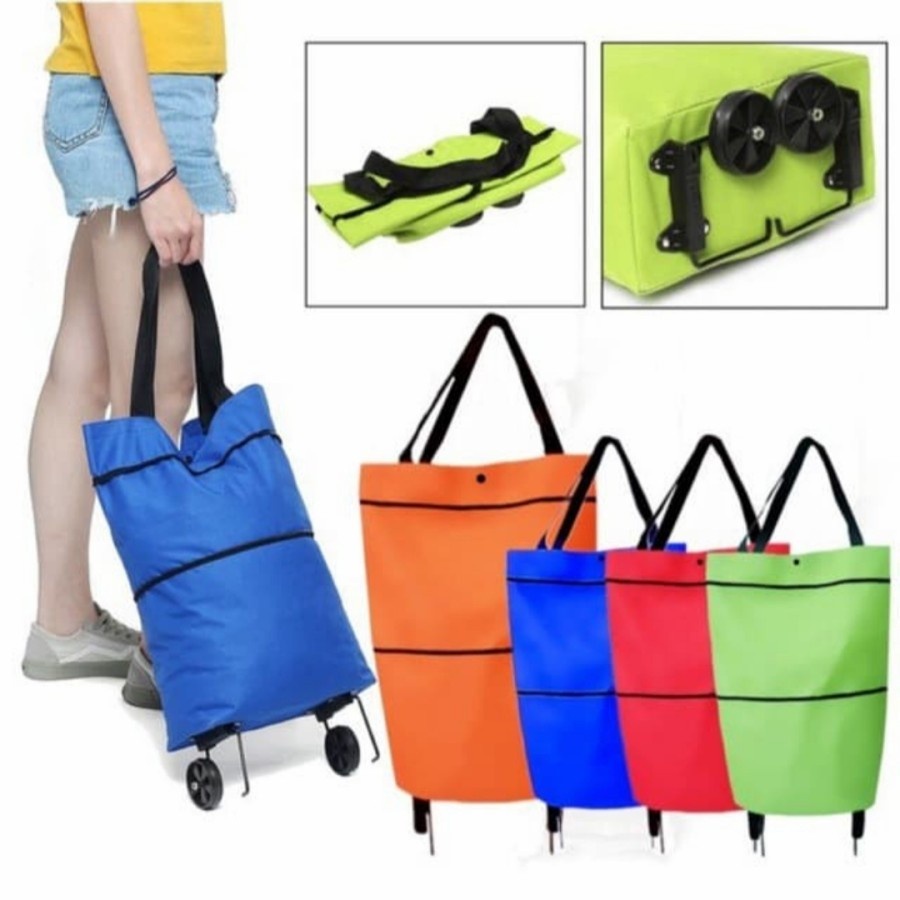 Jual SUPERMARKET IMPORT Tas Troli Bag Lipat Tas Belanja Lipat Roda ...
