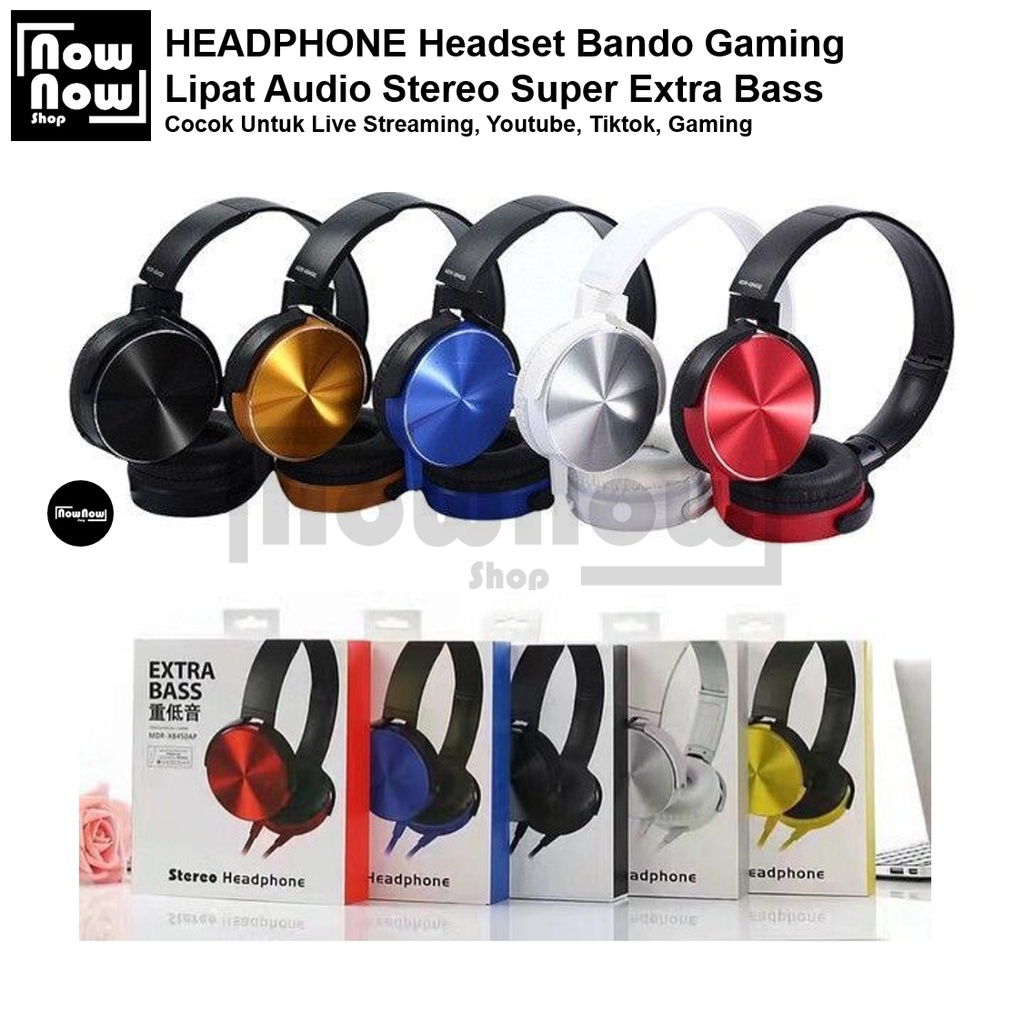 Jual HEADPHONE Headset Bando Gaming Lipat Audio Stereo Super Extra Bass Live Streaming Handsfree