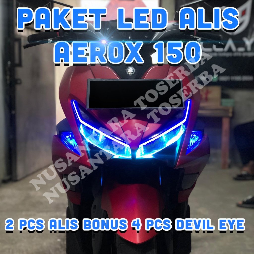 Jual Paket Ganteng Fullset Lampu Alis Aerox Bonus Eye Tidak Berbintik Lampu Headlamp Aerox