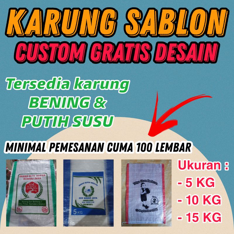 Jual Karung Sablon Custom Kg Kg Kg Shopee Indonesia