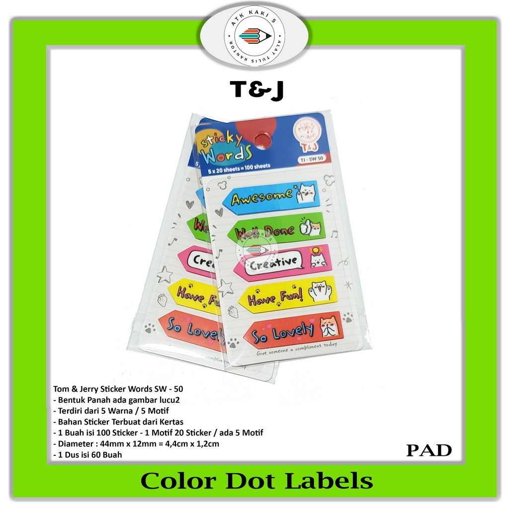 Jual T&J - Sticker Words SW 50 - Sticker Kertas - Pad | Shopee Indonesia