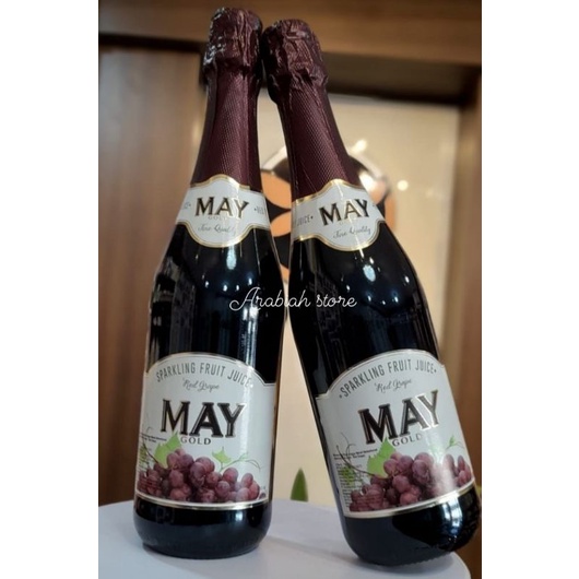 Jual May Gold Sparkling Fruit Juice Red Grape Halal 750ml Jus Anggur
