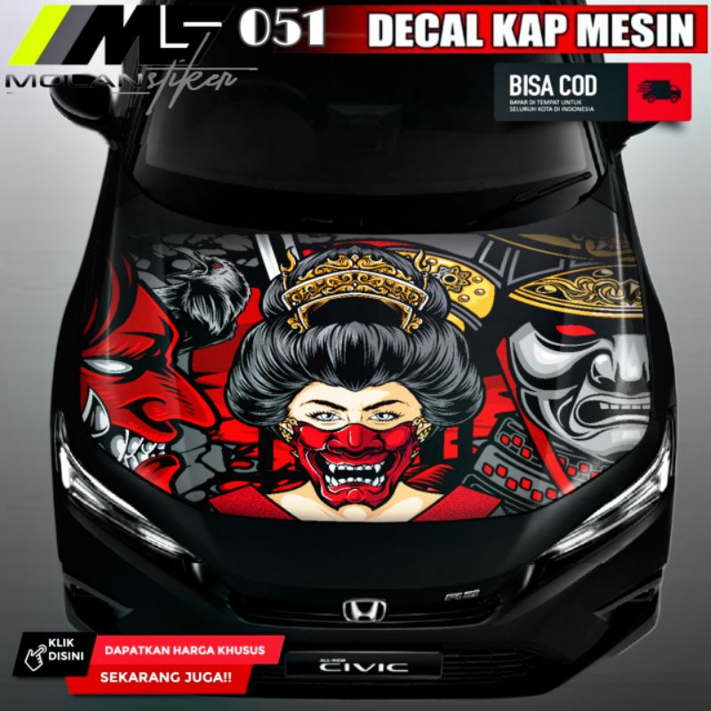 Jual Decal Sticker Striping Variasi Kap Mesin Mobil Decal Kap Mesin