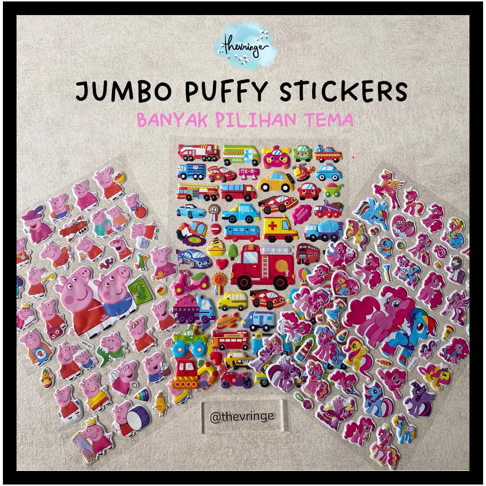 Jual JUMBO Puffy Sticker Timbul 3D Stiker Anak Timbul Besar Pony Peppa ...