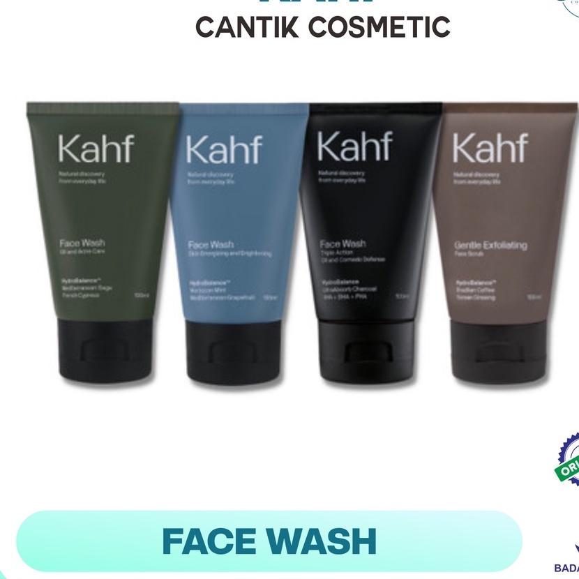 Jual KAHF FACE WASH 100mL/ 50ml (Energizing & Brightening FW 100mL