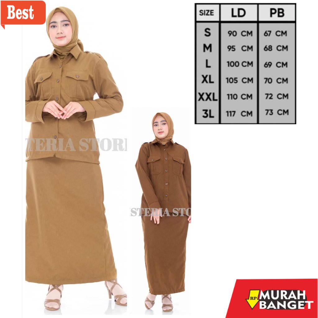 Jual Baju Setelan Wanita Kekinian Setelan Seragam Pns Wanita Seragam Pemda Setelan Seragam