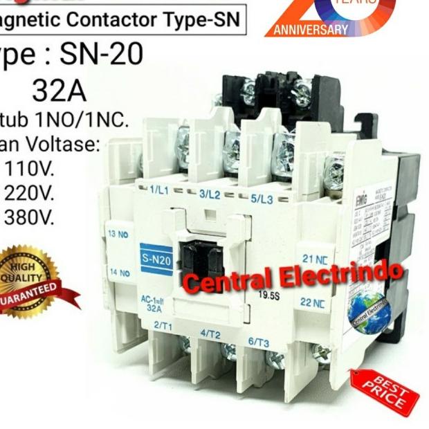 Jual MAGNETIC CONTACTOR SN-20 220VAc. - AC 220V | Shopee Indonesia