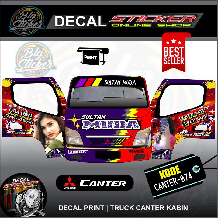 Jual STIKER MOBIL TRUCK CANTER STICKER DECAL PRINT FULL KABIN VARIASI ...