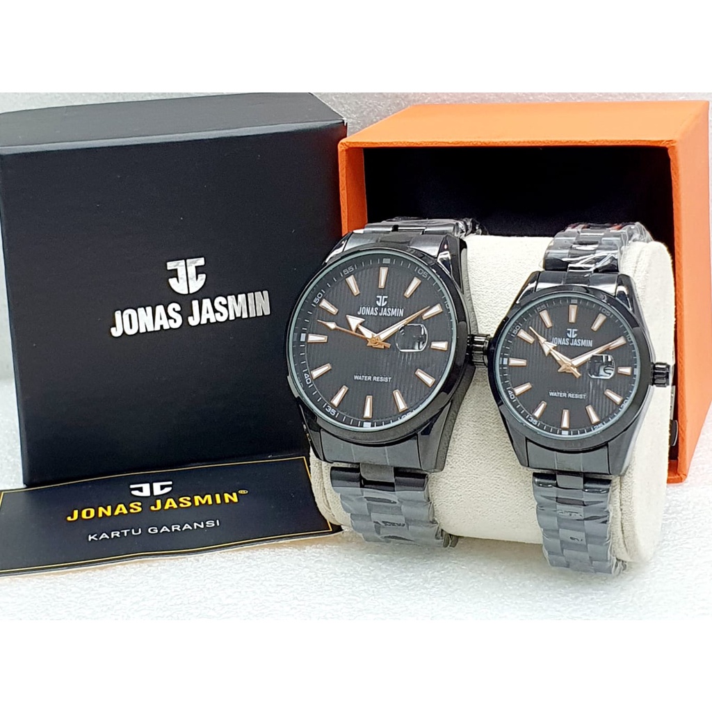 Jual Jam Tangan Couple Jonas Jasmin 3114 Analog Pria Wanita Rantai