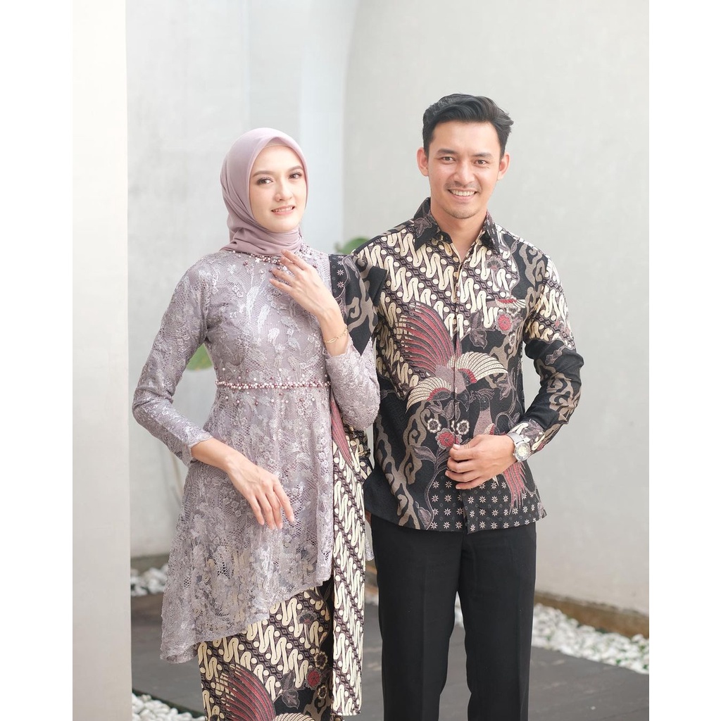 Jual Shopashop Solo Batik Kebaya Brukat Couple Jessica Tulle Mutiara Mix Tutu Jaring Berpayet