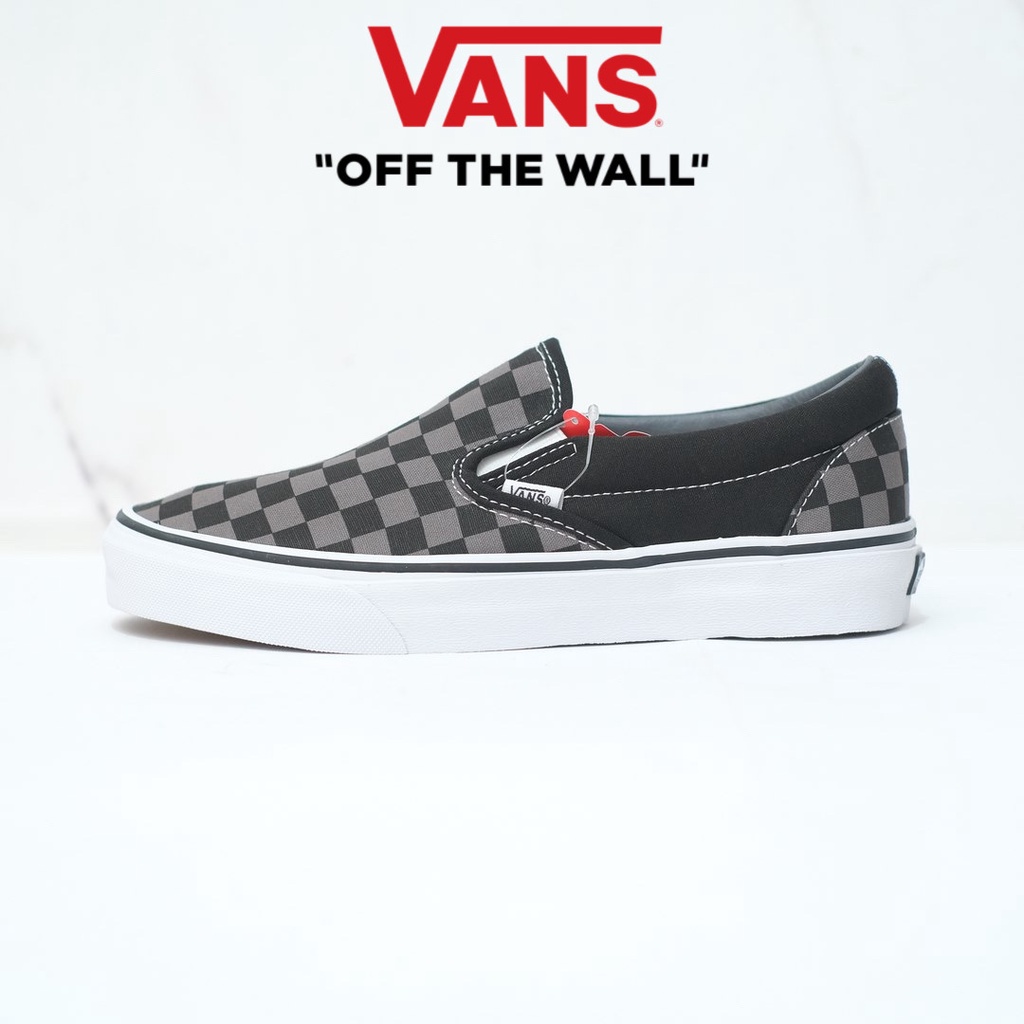 Jual Vans Slip On Checkerboard Black Pewter Original Shopee