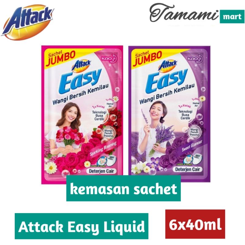 Jual Attack easy jumbo isi 6 sachet detergen cair renceng 1000 an ...