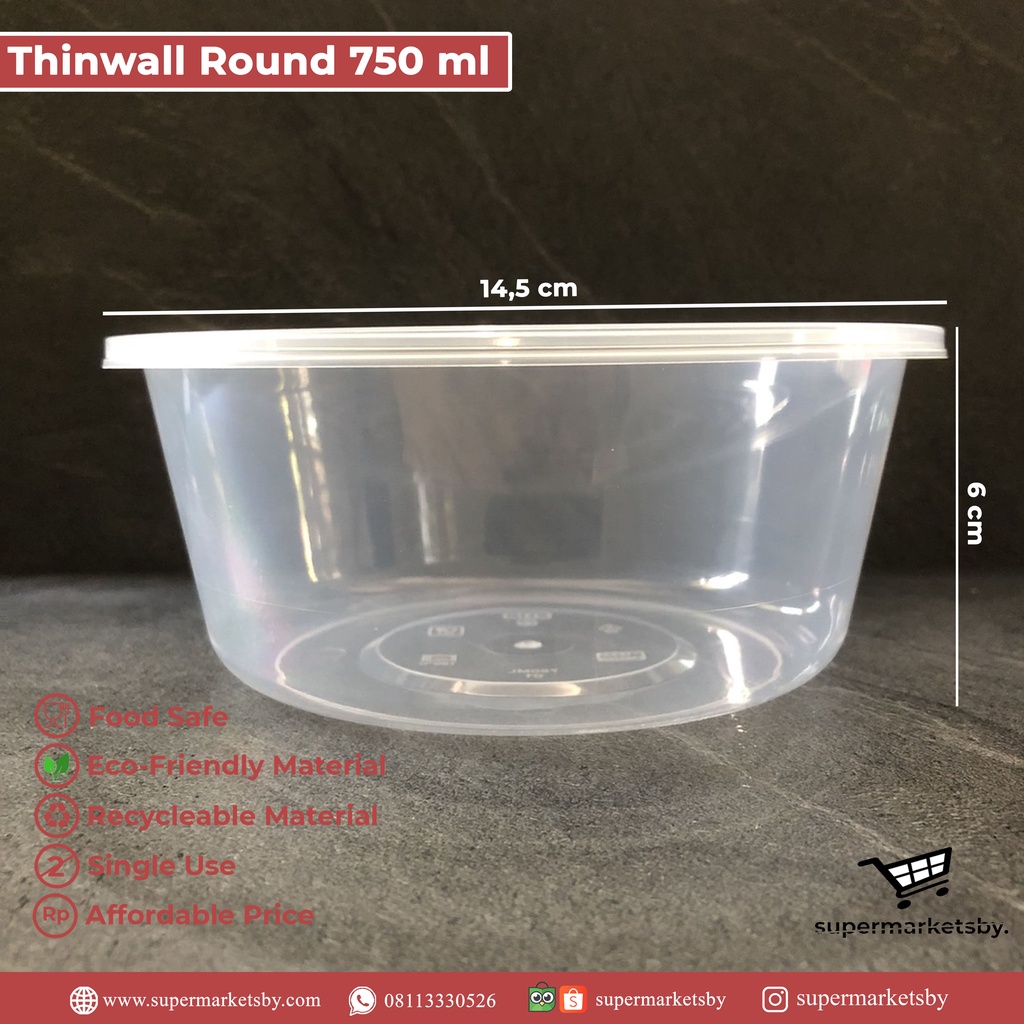 Jual Thinwall Klir Round 750 Ml Thinwall Bulat 750 Ml Shopee Indonesia