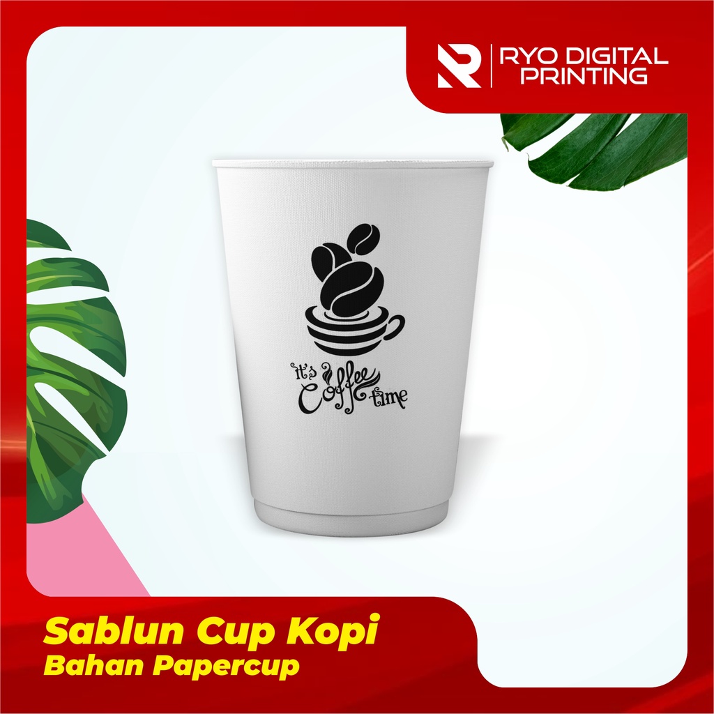 Jual Cup Gelas Papercup Kopi/Minuman Custom Sablon 1 Warna | Shopee ...