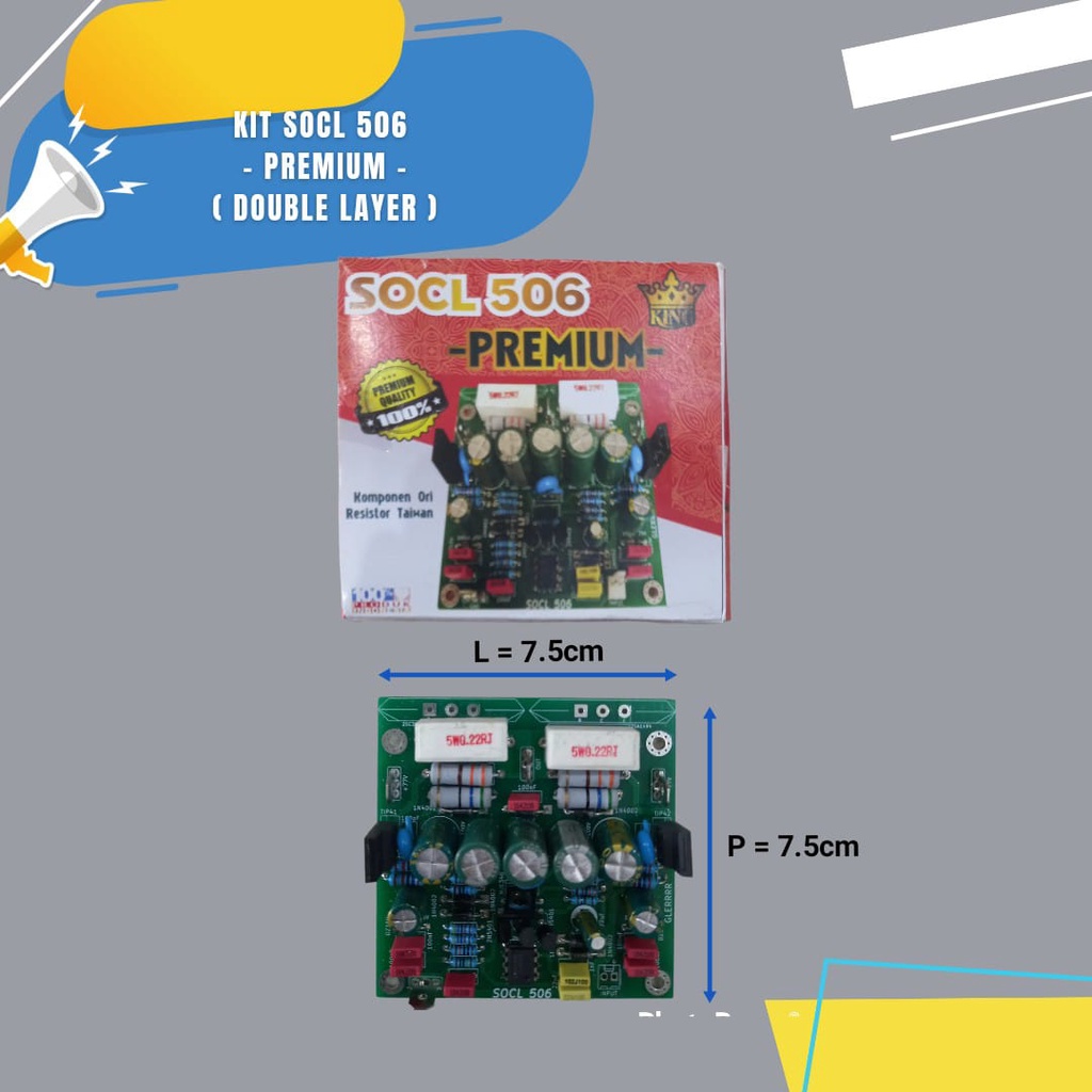 Jual Kit Socl 506 Dobel layer KING Kit driver power Socl Fiber 506
