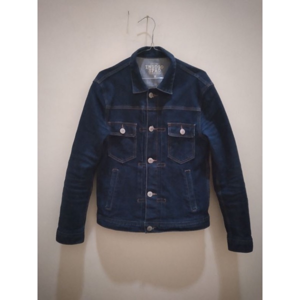 Jual indigo spao denim trucker | Shopee Indonesia