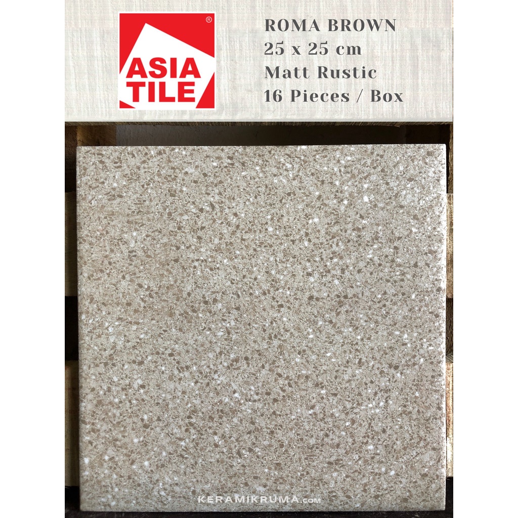 Jual Keramik Lantai Asia Tile 25x25 Roma Brown Matt Rustic Kasar ...