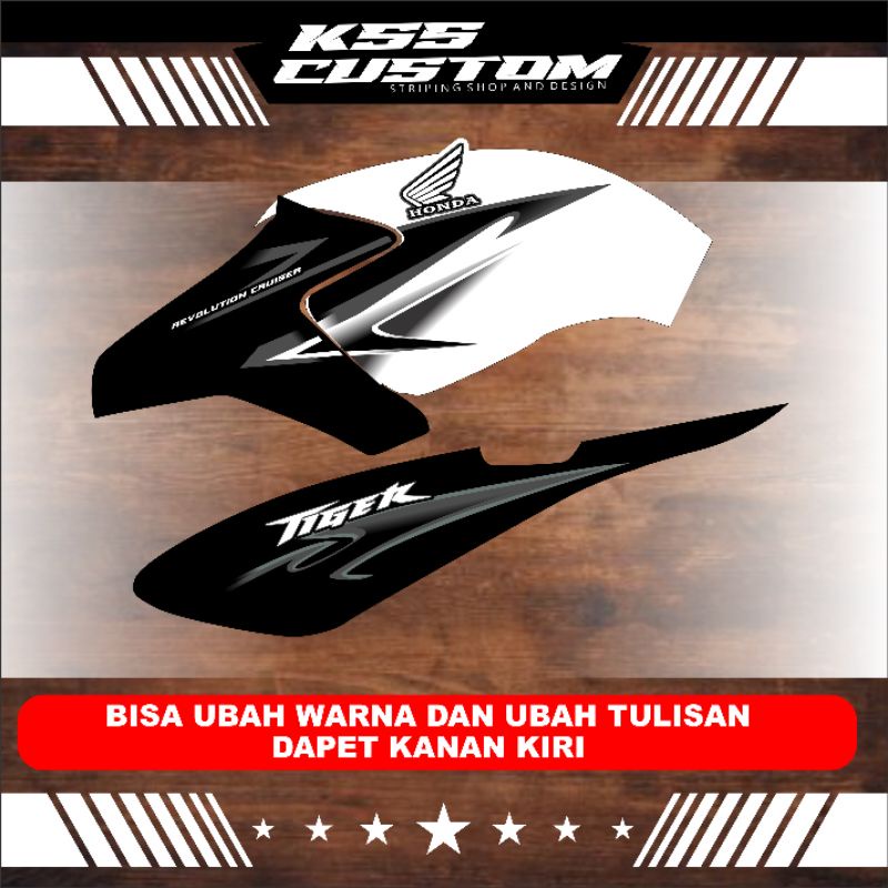 Jual strip tiger variasi albino - striping les stiker tiger revo