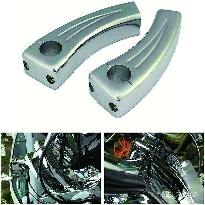 HTTMT CNC Chrome 1.25” Motorcycle Handlebar Riser Clamp – 31.25mm, For Harley Cruisers