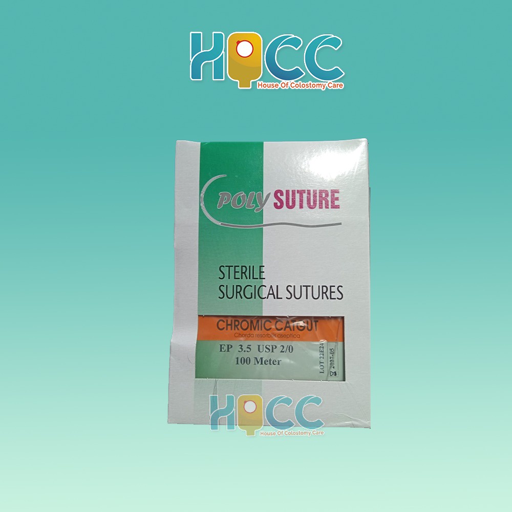 Jual STERILE SURGICAL SUTURE CATGUT CHROMIC 2/0 - POLYSUTURE 100 METER ...